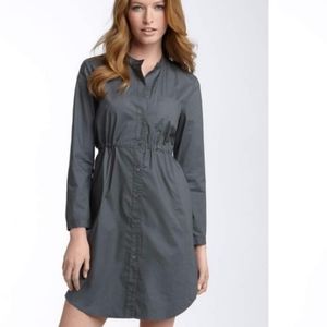 THEORY Isadora exceed shirt dress green 2